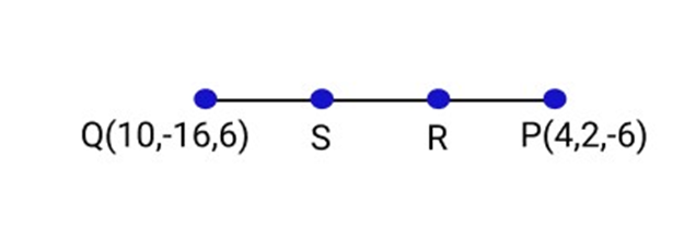 the co-ordinates of the points which trisects the line segment $QP$ formed by joining the point $P(4,2, - 6)$ and $Q(10, - 16,6)$.