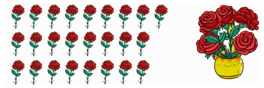 Vases needed for placing 25 roses