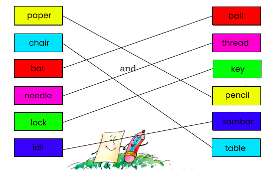 Class 3 Matched the words in pairs and coloured