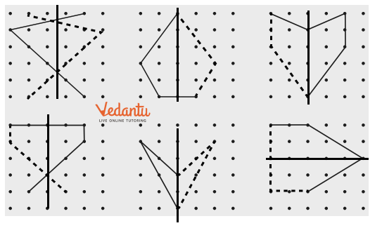 complete the shape in the dotted lines