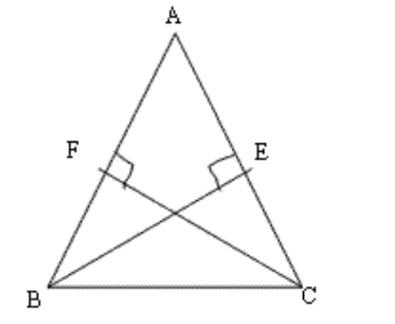 Triangle ABC, CF = BE