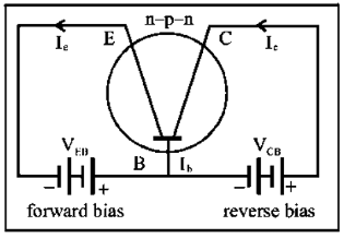Action of n-p-n Transistor