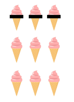 shading 3 Ice creams out of 9