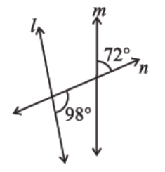 Figure in which two angles are 72 and 98 degrees