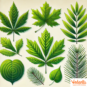 Different types of leaves