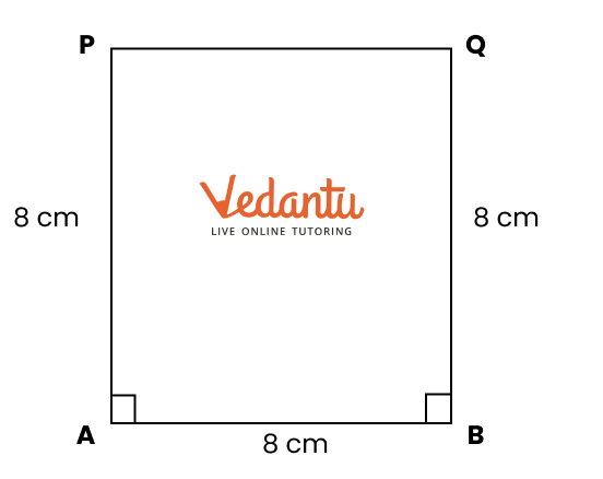 square of side 8cm