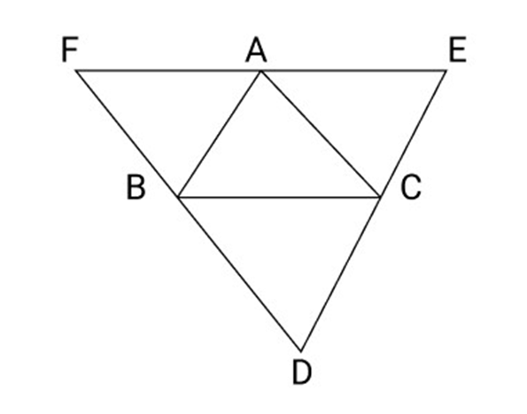 ABC is a triangle and through vertices A, B and C lines are drawn parallel to BC, AC and ${\text{AB}}$