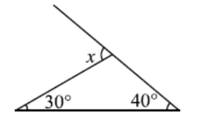 Triangle with two angles 40 and 30 degrees