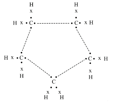 Cross dot structure of cyclopentane