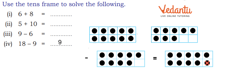 Use the tens frame to solve the 9