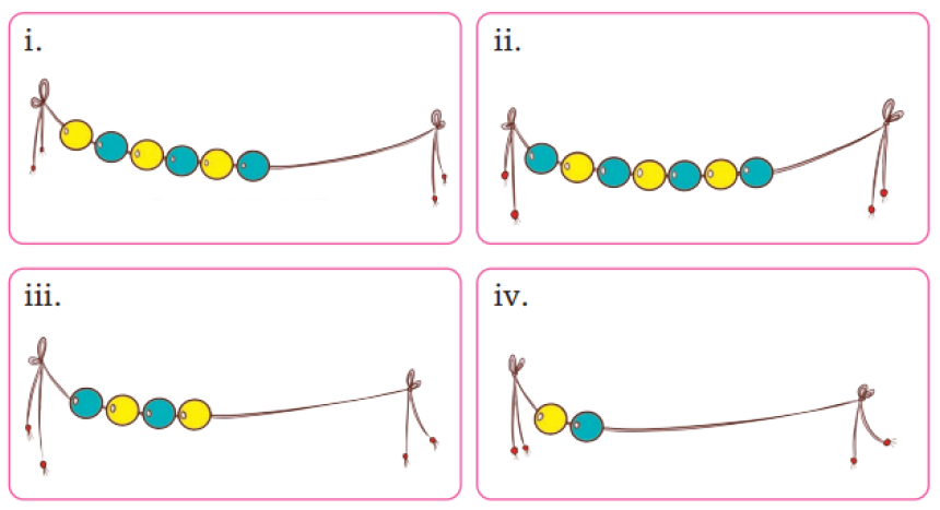 Count and draw beads to make a string of 10 beads