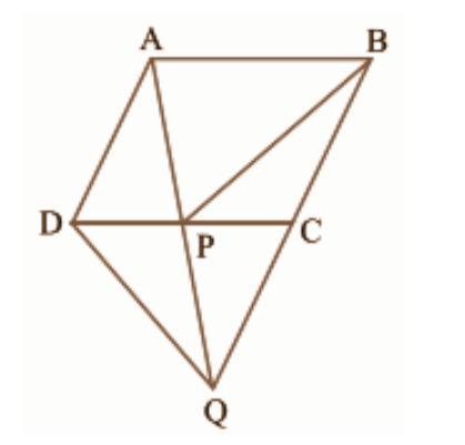 Parallelogram ABCD intersects side DC at P
