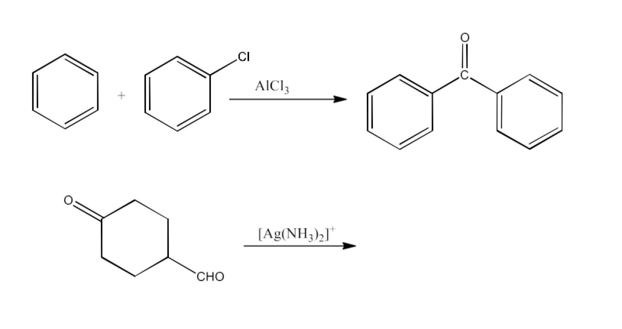 benzoyl chloride and the catalyst is aluminium chloride