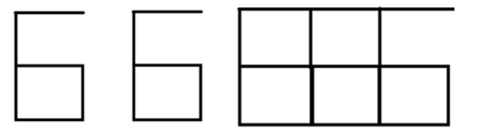 Line segment patterns made by digit 6