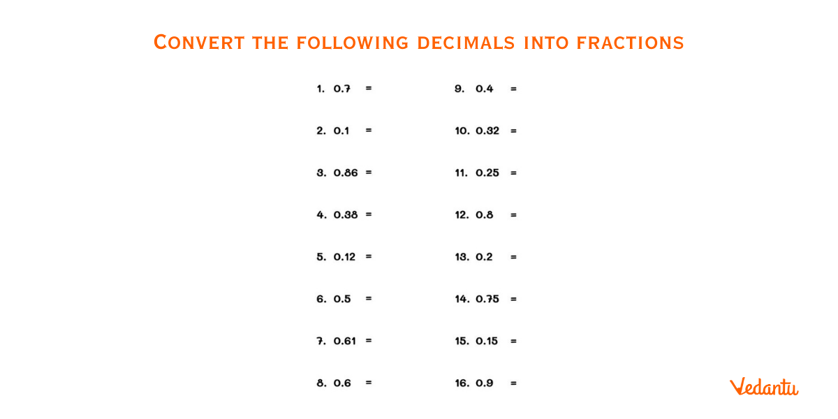 Fractions and Decimal Worksheet