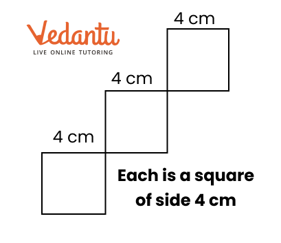 each square of 4 cm