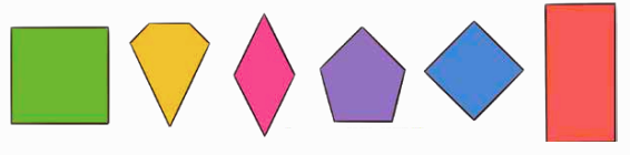 Mark the square corners in these shapes.