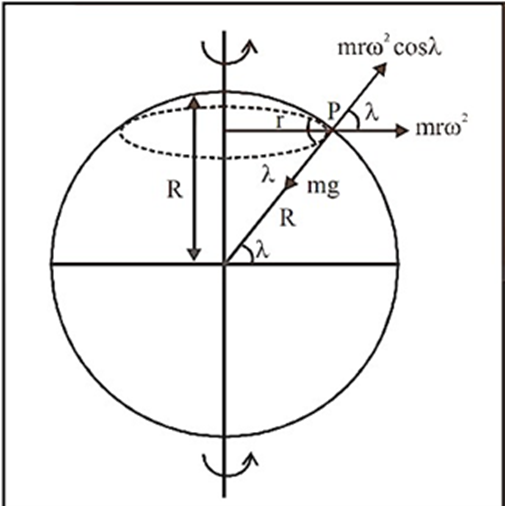 Variation of ‘g’ with Latitude due to Rotational Motion of Earth