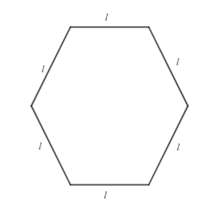 We know that the perimeter of the hexagon is (P = 6a), where a is the side of the hexagon.