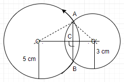 Two circles of radii 5cm and 3cm intersect at two points and the distance between their centres is 4cm . Find the length of the common chord