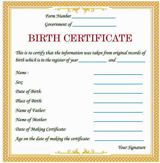 Make your own birth certificate