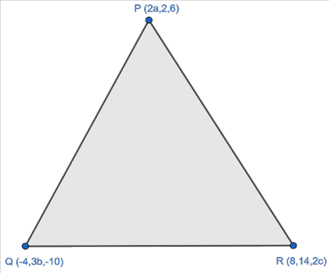 The centroid of the triangle