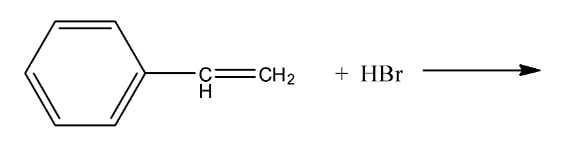 styrene with hydrogen bromide