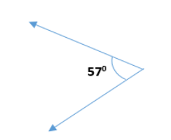 Angle 57 degrees