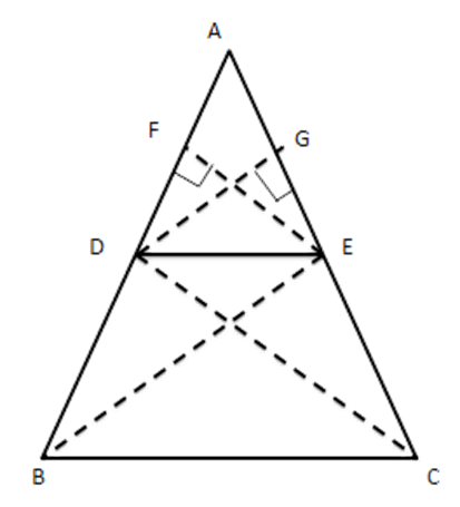 $ \vartriangle ABC\,\,\,\,DE\|BC $ intersect AB at D and AC at E. To Prove: $ \dfrac{AD}{DB}=\dfrac{AE}{EC} $