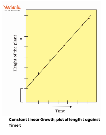 constant linear growth, plot of length L again Time t