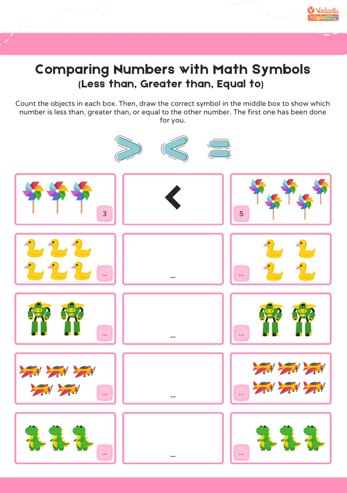 comparing numbers with symbol