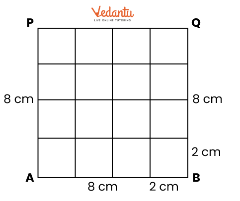 mark points at distances of 2 cm