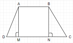 A trapezium ABCD  with AB∥CD and BC=AD