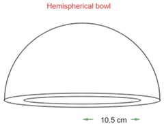 The surface area of the hemispherical bowl