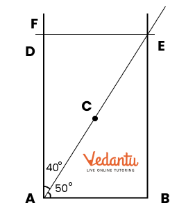 draw a perpendicular line to AB at B