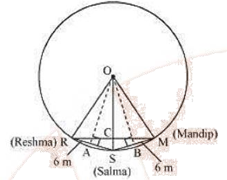 OA   and OB are the two perpendiculars of RS and SM