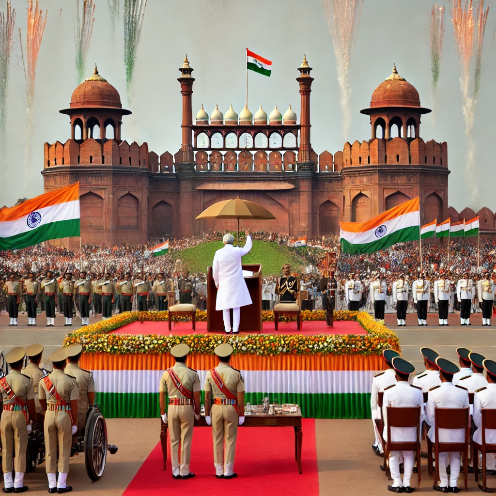 Flag Hoisting at Red Fort