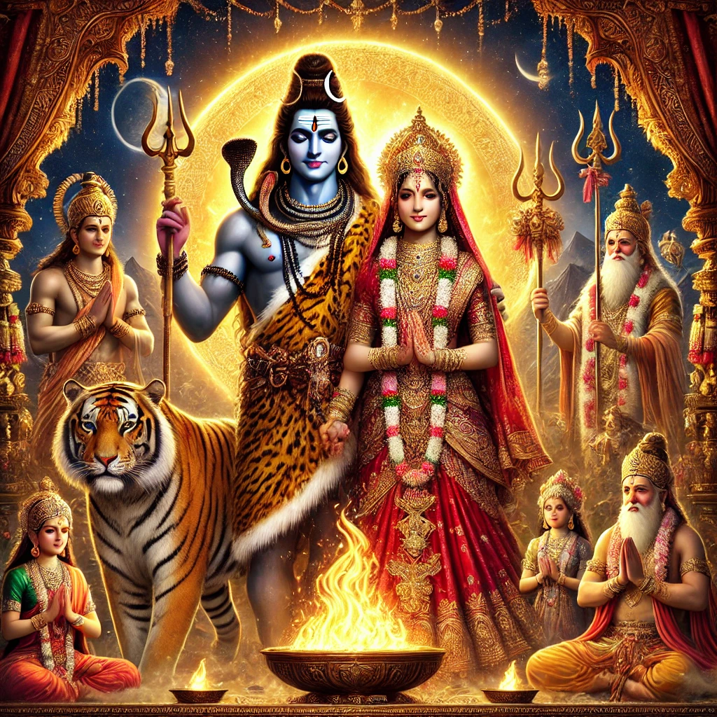 The Divine Wedding of Shiva and Parvati