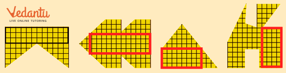 the largest rectangles in the shapes.