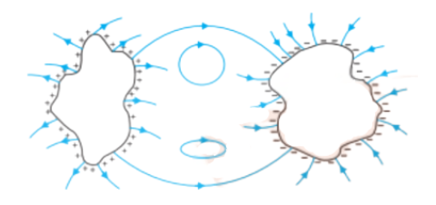 Diagram showing that electric field lines can not form closed loops