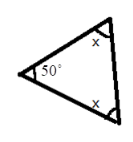 Triangle with 50 degrees as one of the angle