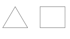 A triangle and a rectangle