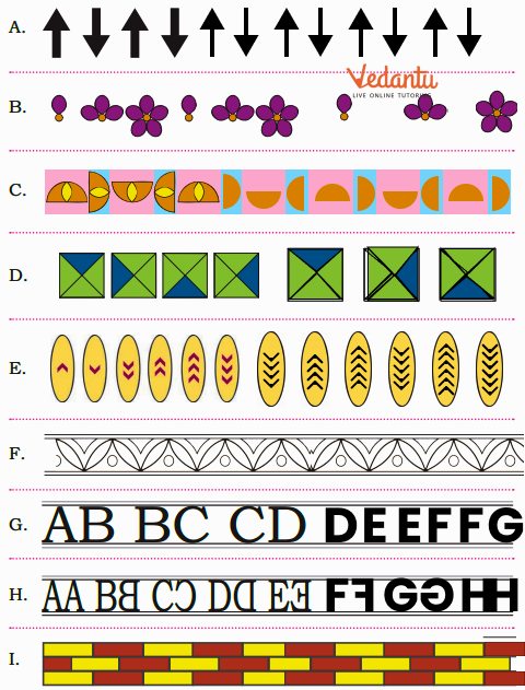 completed the following patterns