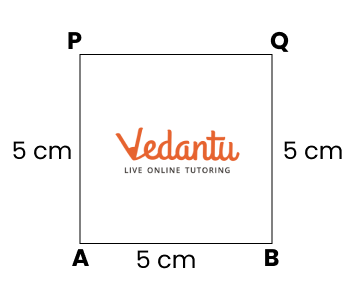 square of side 5 cm