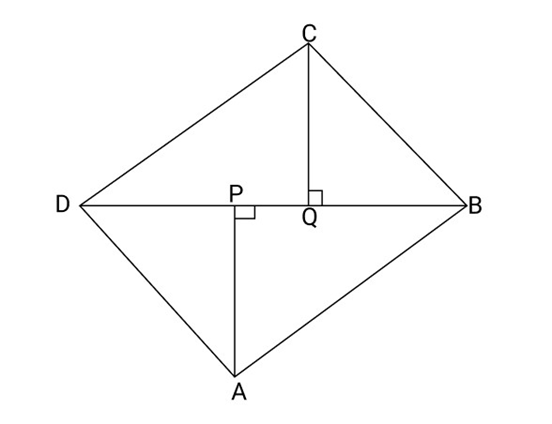 Parallelogram abcd with . AP and Care Perpendiculars from the Vertices ${\text{A}}$ and C on diagonal BD.