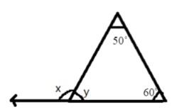 Triangle with 50,60 and y as its degrees