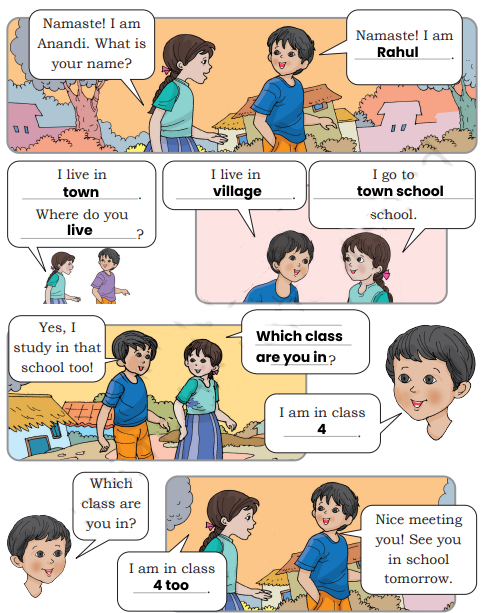 The complete conversation of Rahul and Anandi of Class 3 English