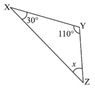 Triangle with two angles 30 and 110 degrees