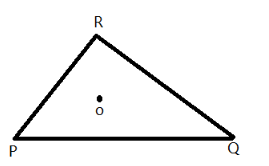 Triangle PQR with point O in interior