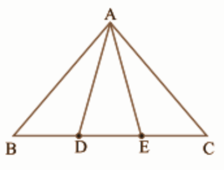 Triangle ABC, BD = DE = EC